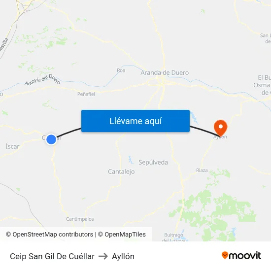Ceip San Gil De Cuéllar to Ayllón map