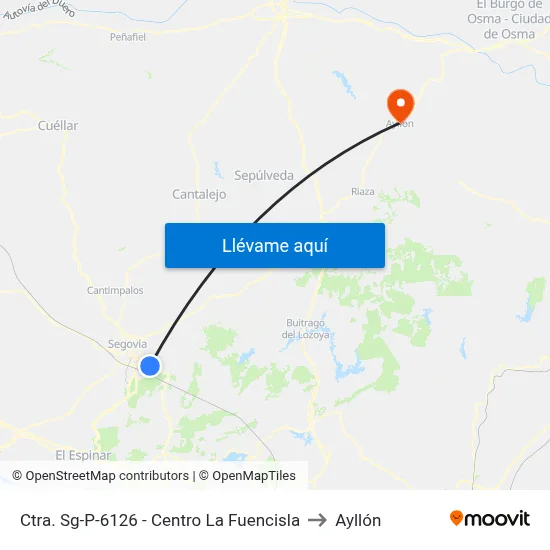 Ctra. Sg-P-6126 - Centro La Fuencisla to Ayllón map
