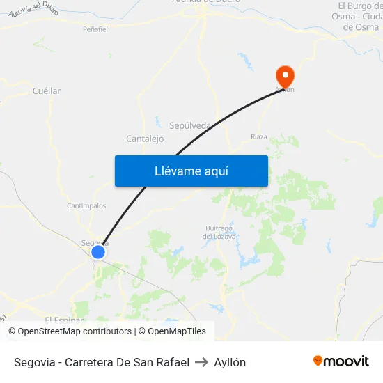 Segovia - Carretera De San Rafael to Ayllón map