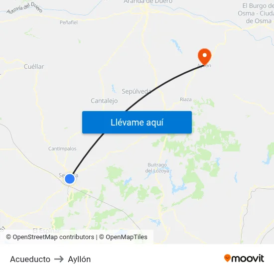 Acueducto to Ayllón map