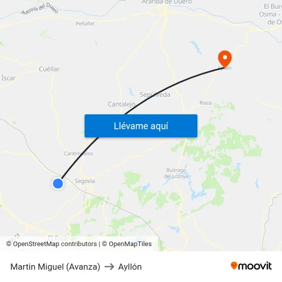Martin Miguel (Avanza) to Ayllón map