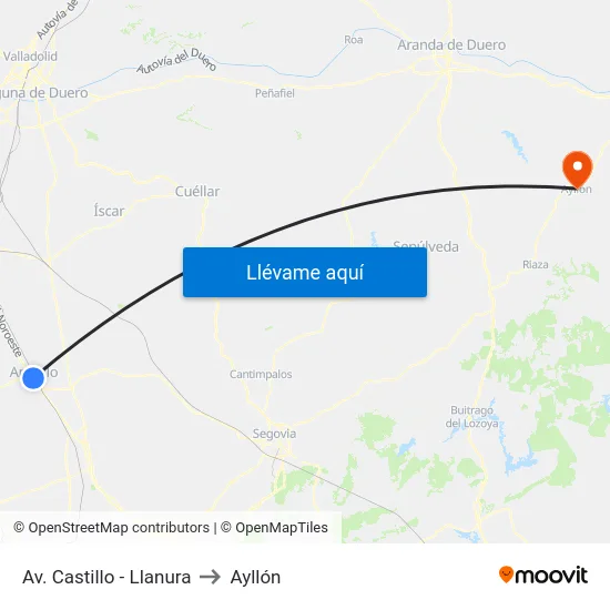 Av. Castillo - Llanura to Ayllón map