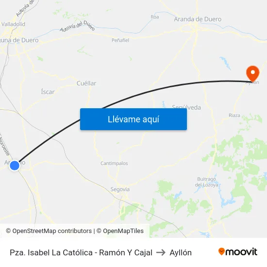 Pza. Isabel La Católica - Ramón Y Cajal to Ayllón map