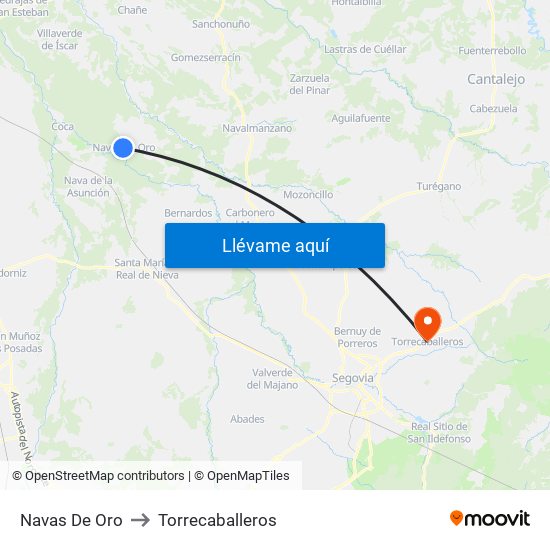 Navas De Oro to Torrecaballeros map