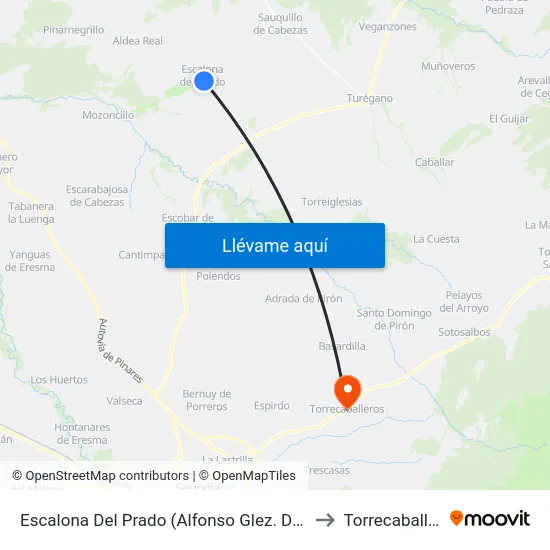 Escalona Del Prado (Alfonso Glez. De La Hoz) to Torrecaballeros map