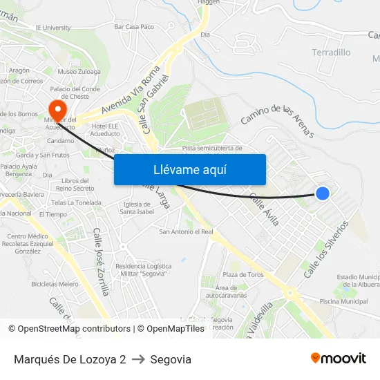 Marqués De Lozoya 2 to Segovia map