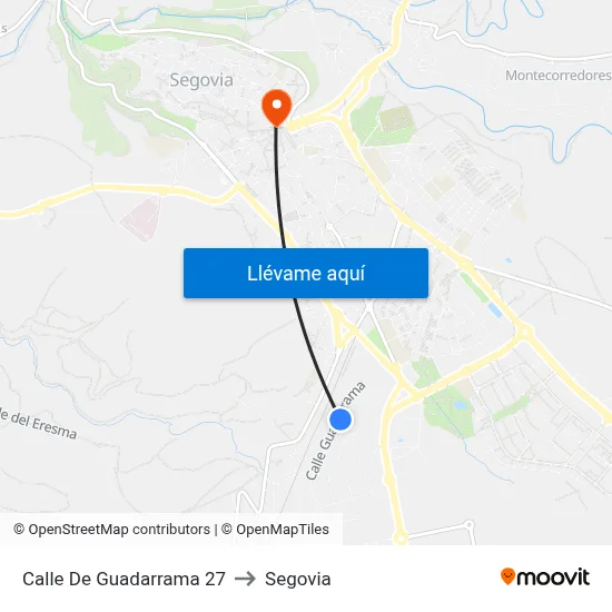 Calle De Guadarrama 27 to Segovia map