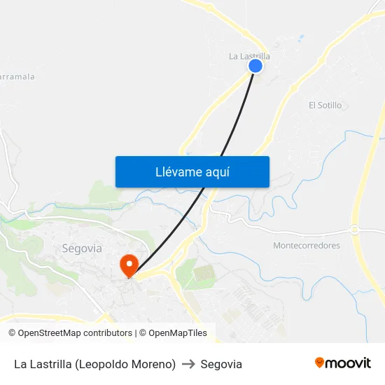 La Lastrilla (Leopoldo Moreno) to Segovia map