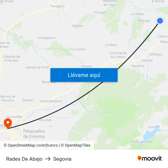 Rades De Abajo to Segovia map
