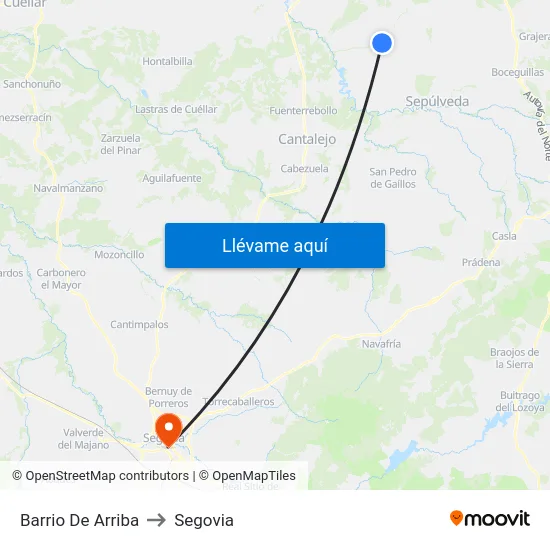 Barrio De Arriba to Segovia map