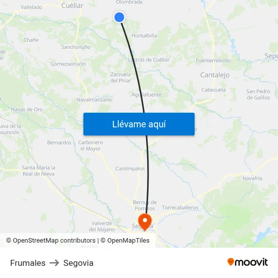 Frumales to Segovia map