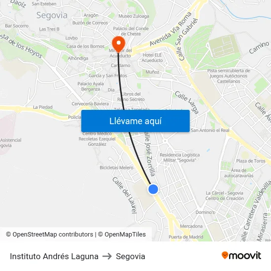 Instituto Andrés Laguna to Segovia map