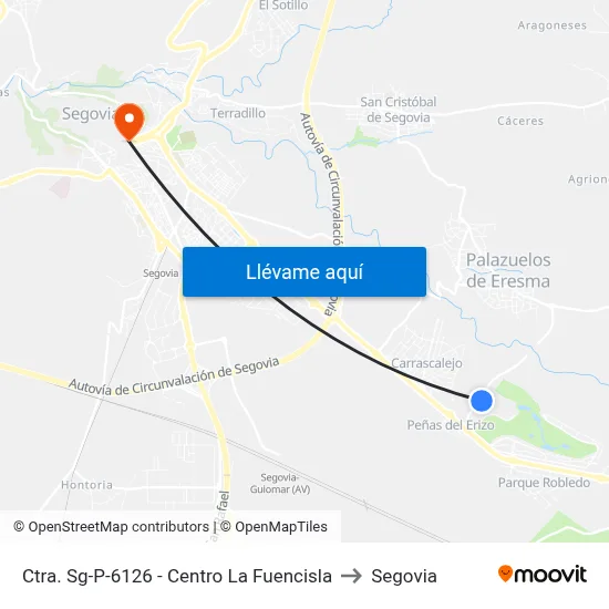 Ctra. Sg-P-6126 - Centro La Fuencisla to Segovia map