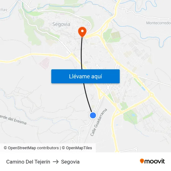 Camino Del Tejerín to Segovia map