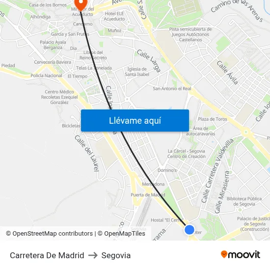 Carretera De Madrid to Segovia map
