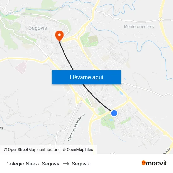 Colegio Nueva Segovia to Segovia map