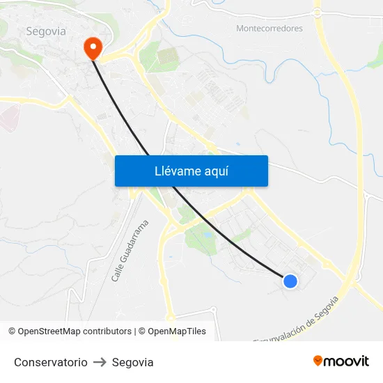 Conservatorio to Segovia map