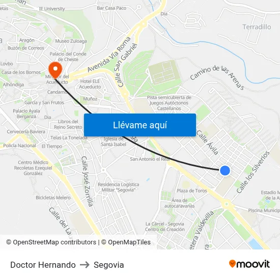 Doctor Hernando to Segovia map