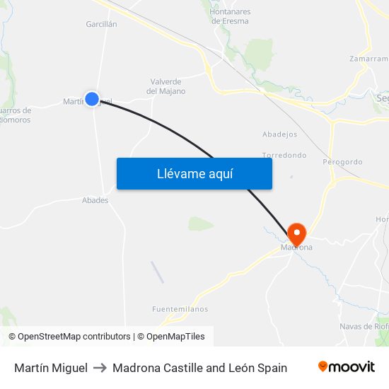 Martín Miguel to Madrona Castille and León Spain map