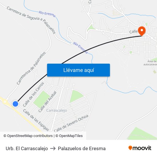 Urb. El Carrascalejo to Palazuelos de Eresma map