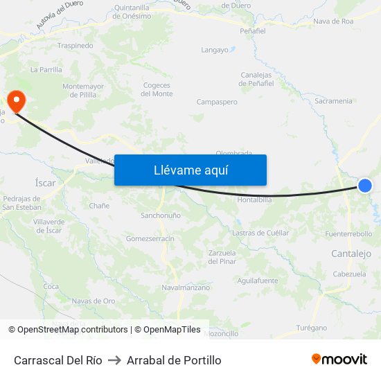 Carrascal Del Río to Arrabal de Portillo map