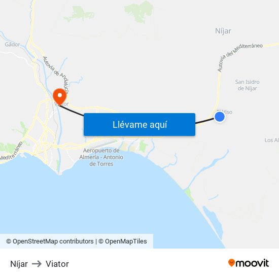 Níjar to Viator map