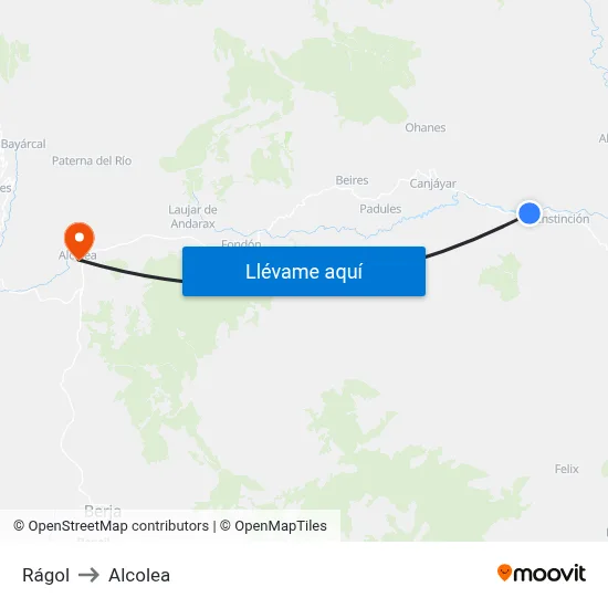 Rágol to Alcolea map