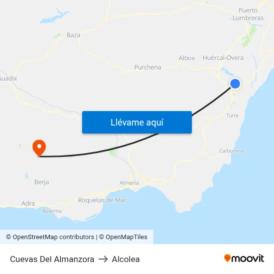 Cuevas Del Almanzora to Alcolea map