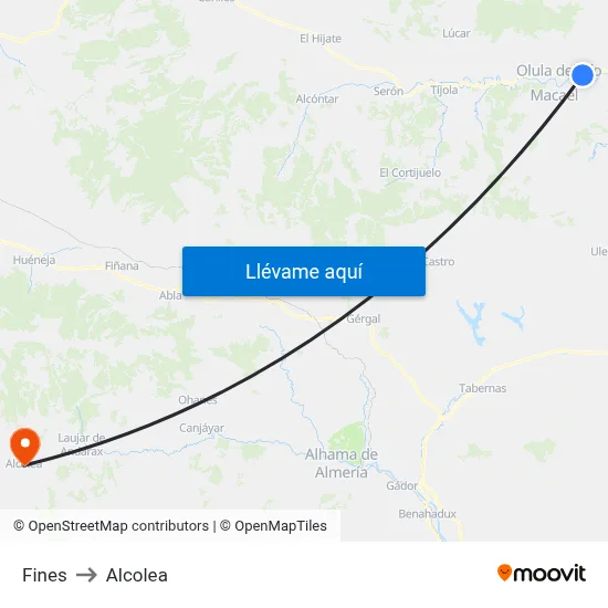 Fines to Alcolea map