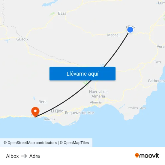 Albox to Adra map