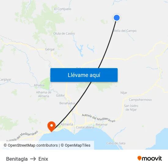 Benitagla to Enix map