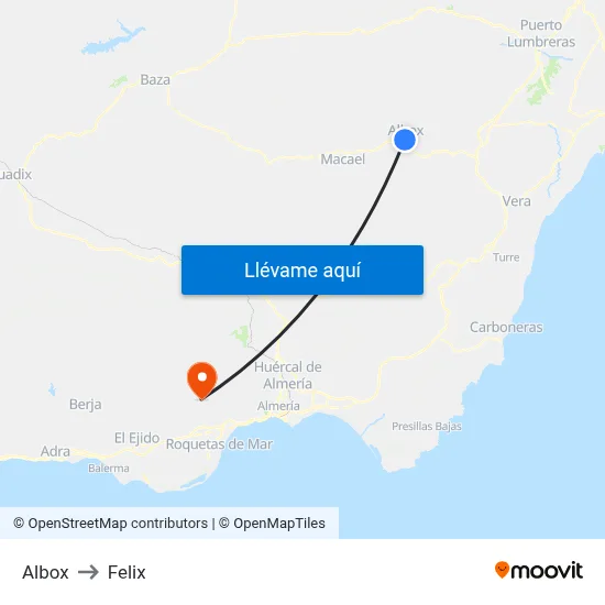 Albox to Felix map