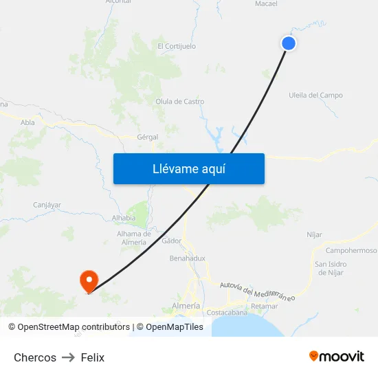 Chercos to Felix map