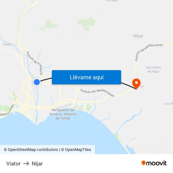 Viator to Níjar map