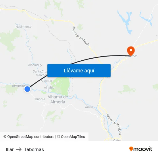 Illar to Tabernas map