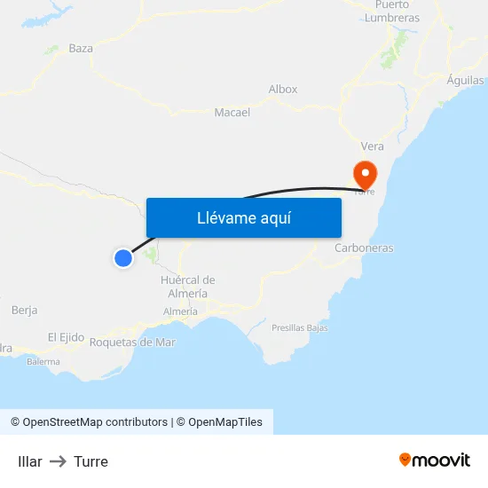 Illar to Turre map