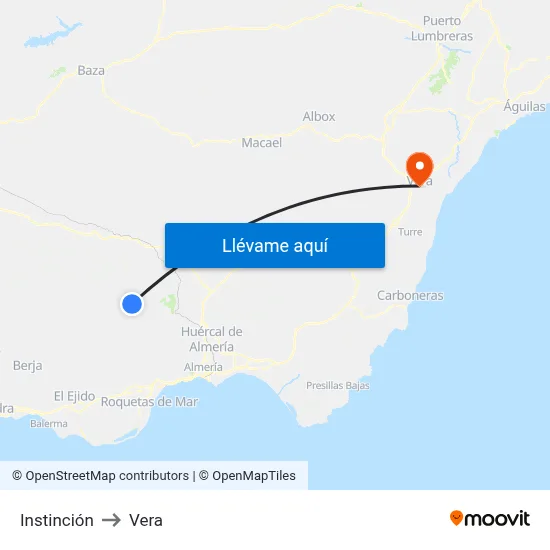 Instinción to Vera map