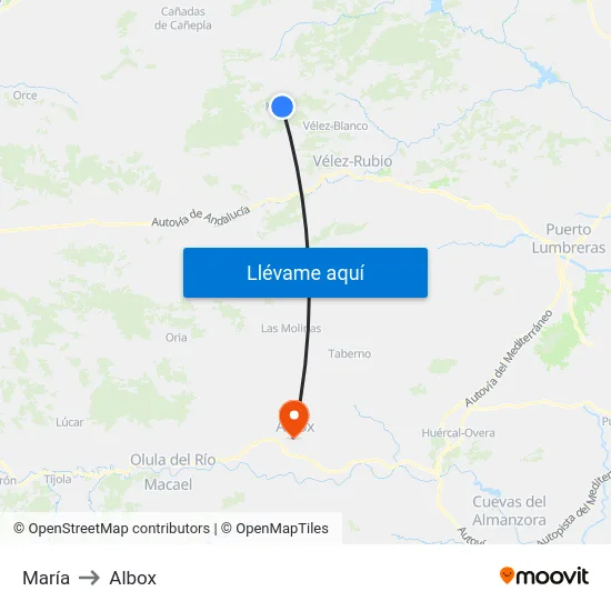 María to Albox map