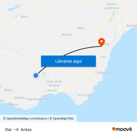 Illar to Antas map