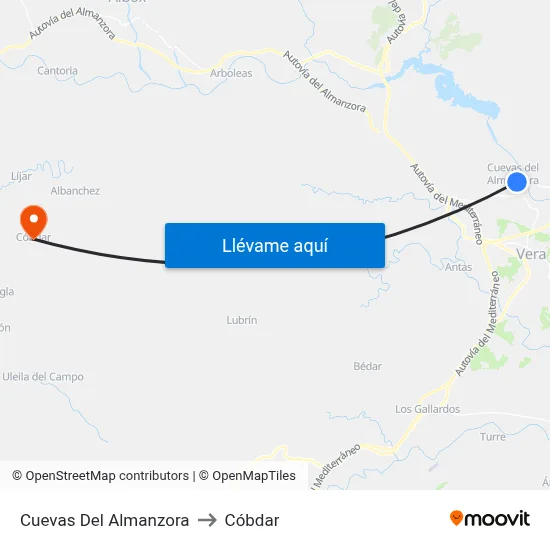 Cuevas Del Almanzora to Cóbdar map