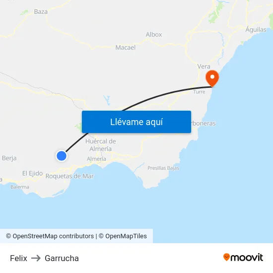 Felix to Garrucha map