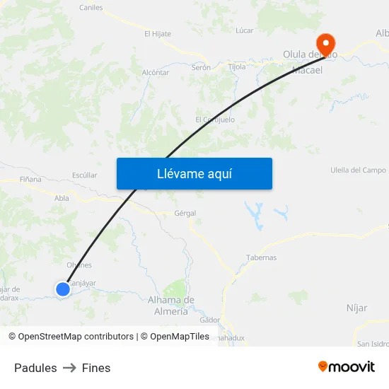 Padules to Fines map