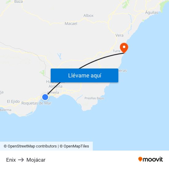 Enix to Mojácar map