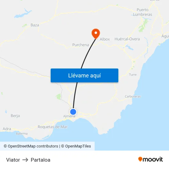 Viator to Partaloa map