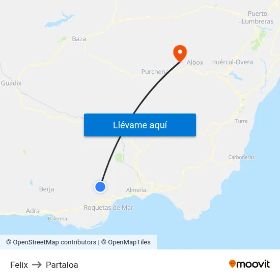 Felix to Partaloa map