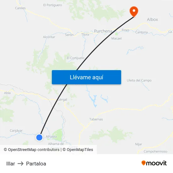 Illar to Partaloa map