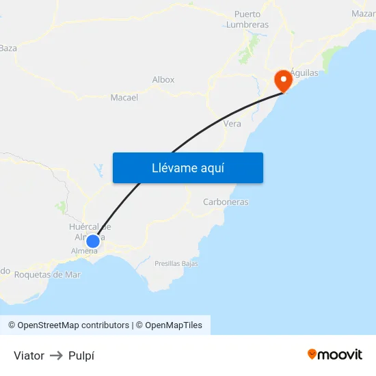 Viator to Pulpí map