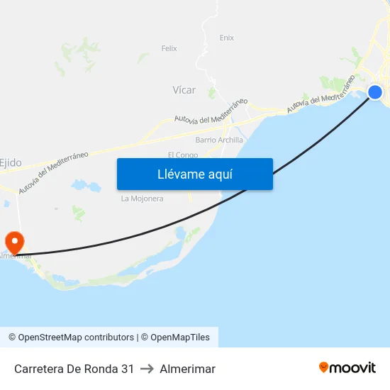 Carretera De Ronda 31 to Almerimar map