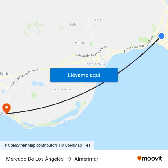 Mercado De Los Ángeles to Almerimar map