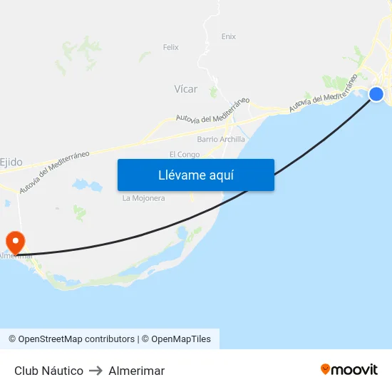 Club Náutico to Almerimar map